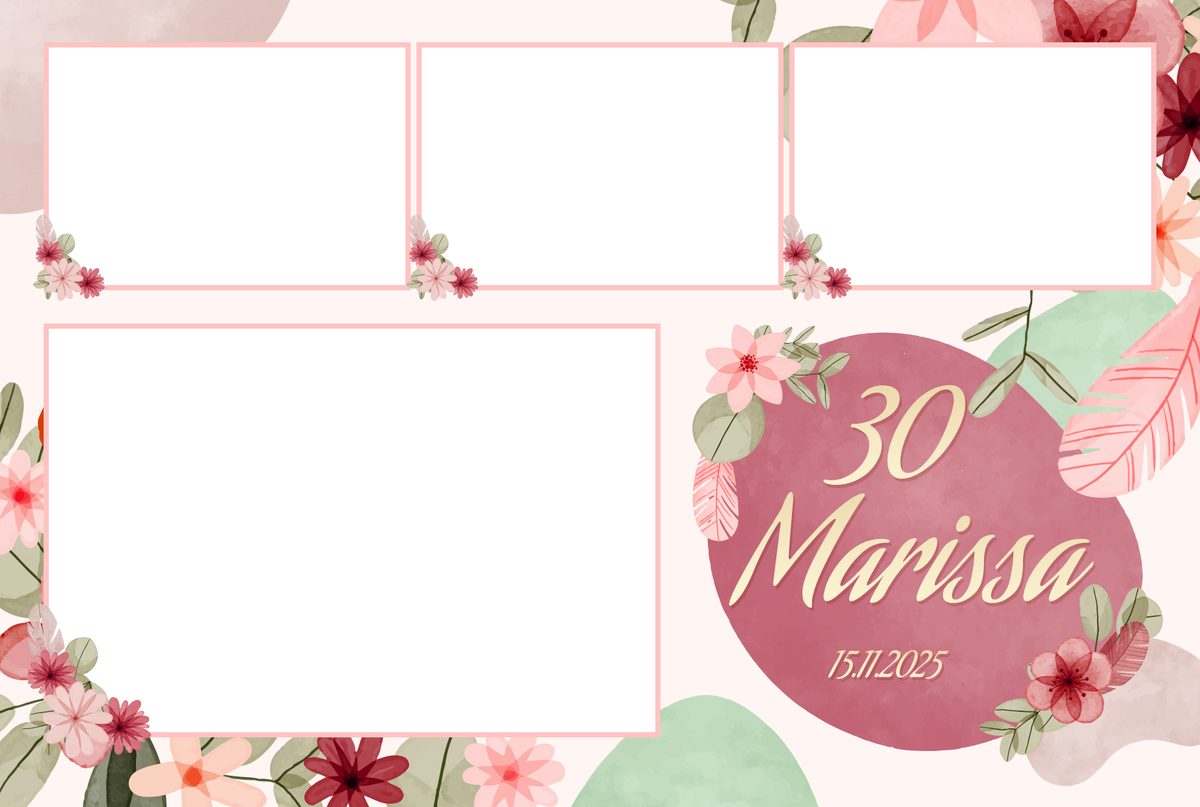 Individuelles Fotobox-Layout für eine Geburtstagsfeier