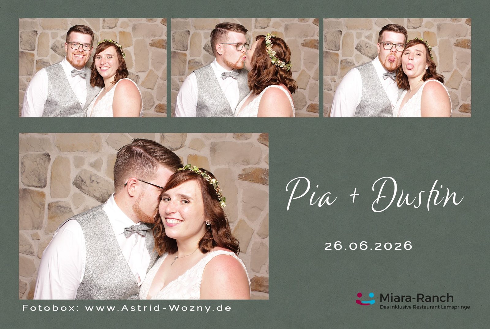 Fotobox Miara-Ranch Lamspringe – Drucklayout einer Hochzeit