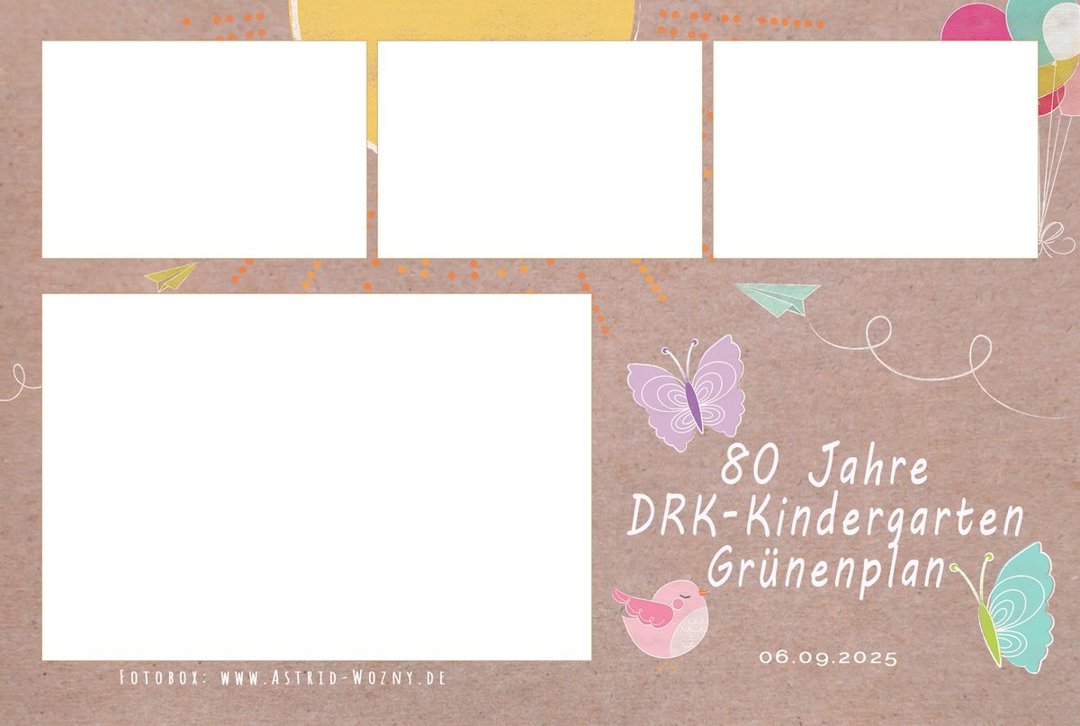 Fotobox-Layout für ein Kindergartenfest