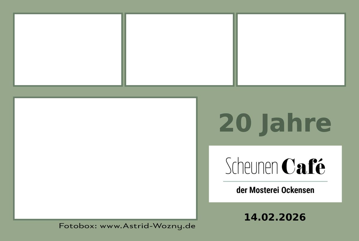 Fotobox-Drucklayout für das Scheunencafé der Mosterei Ockensen
