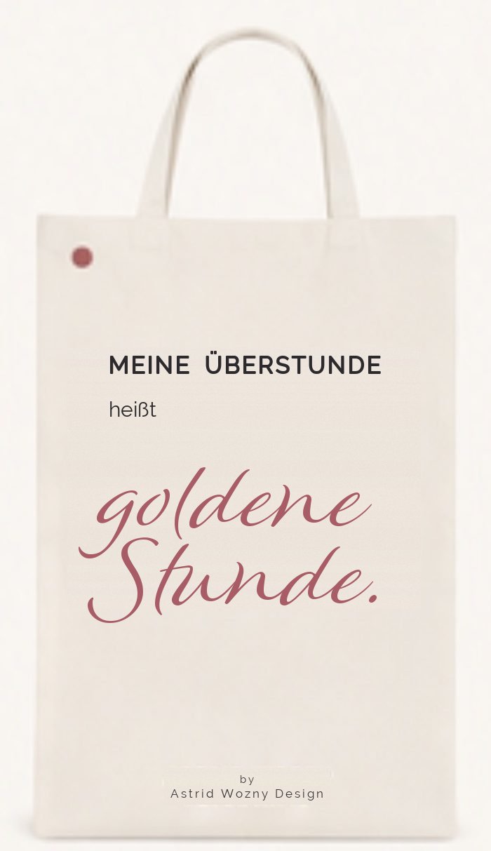 Baumwolltasche mit Text-Motiv: Goldene Stunde