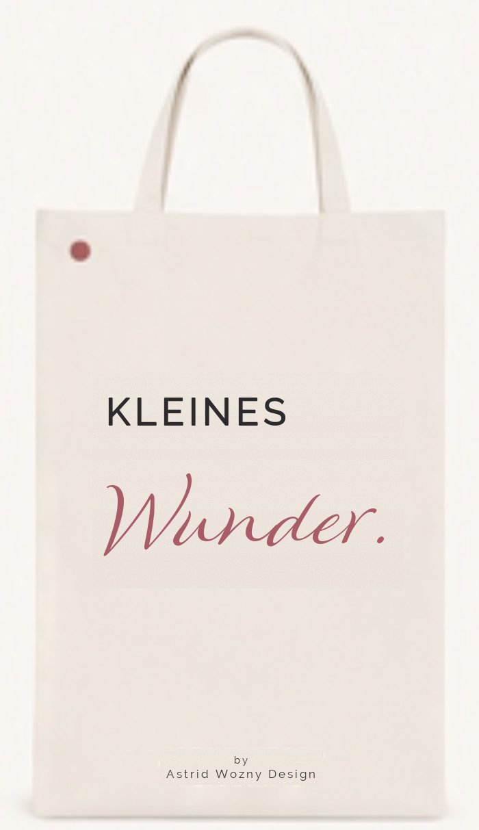 Baumwolltasche mit Schriftzug: Kleines Wunder