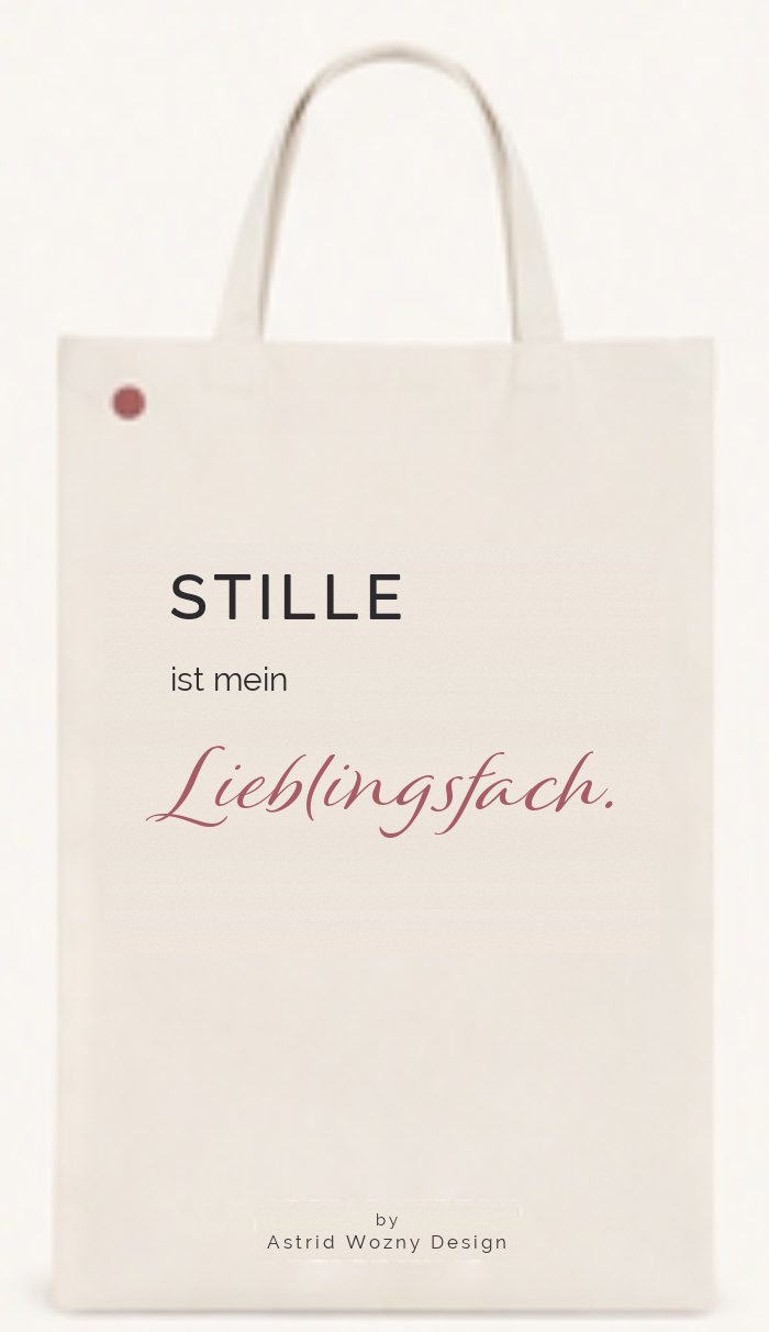 Baumwolltasche mit Spruch: Stille ist mein Lieblingsfach