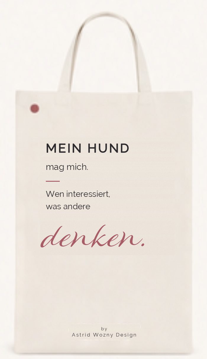 Baumwolltasche mit Text-Motiv: Mein Hund mag mich