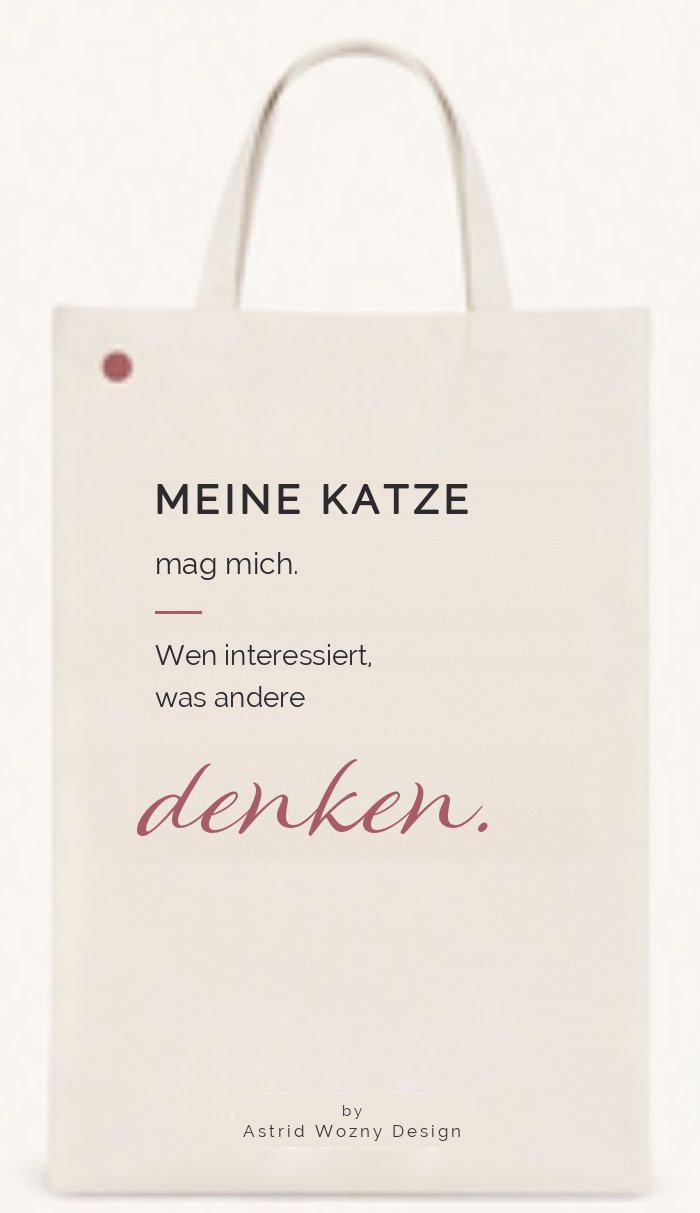 Baumwolltasche mit Text-Motiv: Meine Katze mag mich