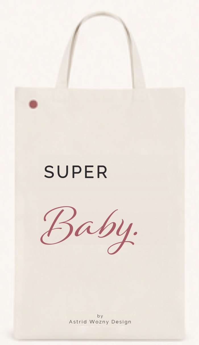 Baumwolltasche mit Schriftzug: Super Baby