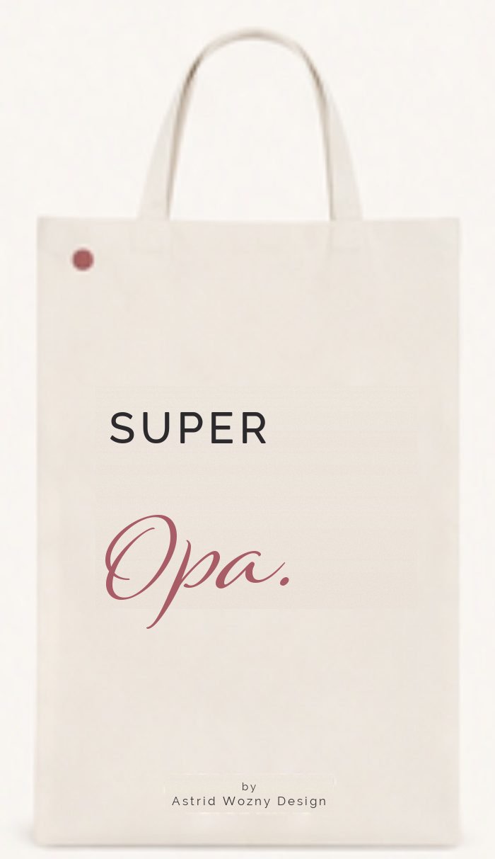 Baumwolltasche mit Text-Motiv: Super Opa
