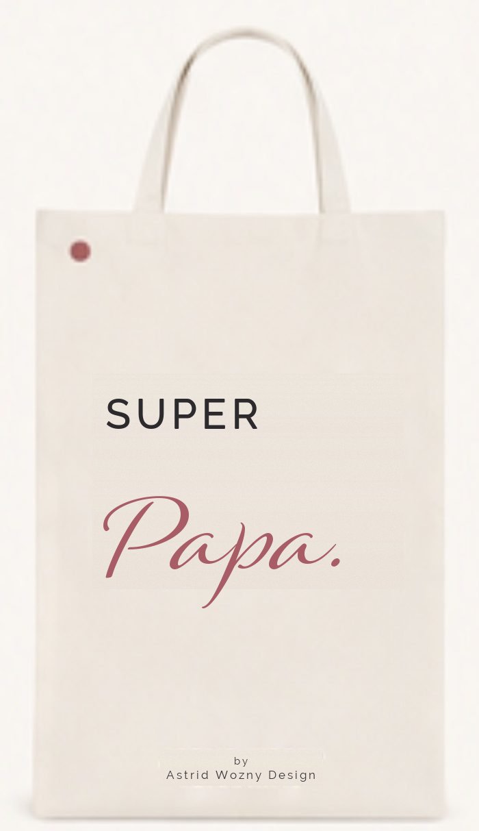 Baumwolltasche mit Schriftzug: Super Papa
