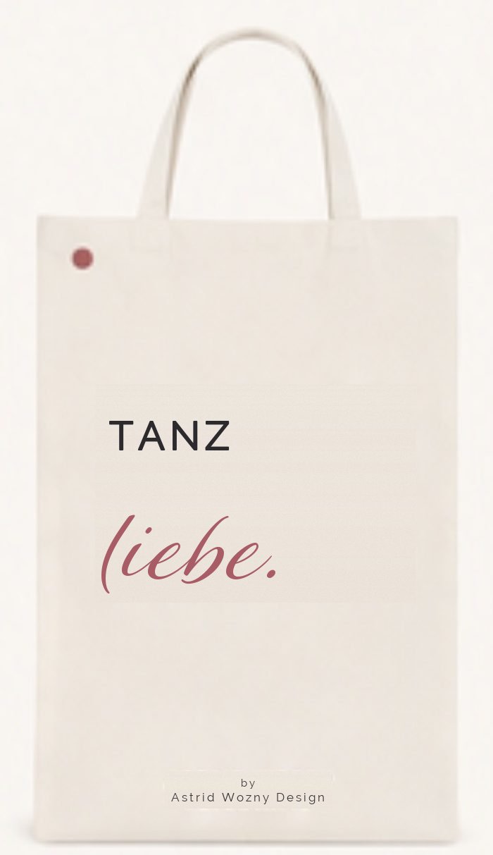 Baumwolltasche mit Schriftzug: Tanzliebe