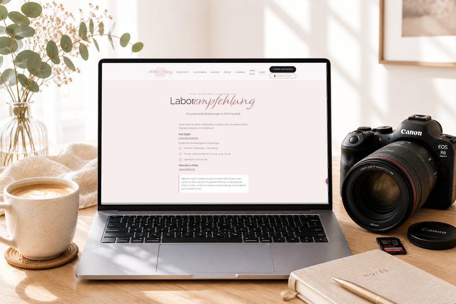 Laborempfehlung auf einem Laptop