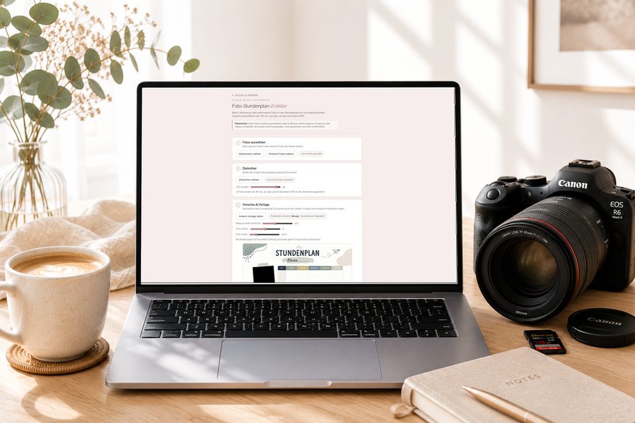 Foto-Stundenplan-Ersteller auf einem Laptop